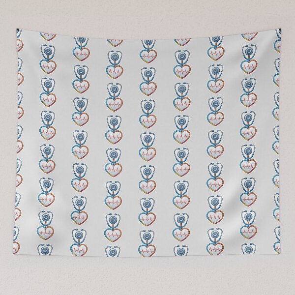 Item preview, Nurse Stethoscope Heart EKG Medical Professional Art designed and sold by AkDesign022.