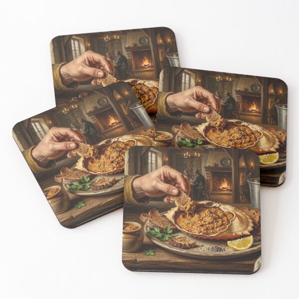 Item preview, Appetizing Crab Liver Meal with Sides and Rustic Setting designed and sold by Uniqueartai.