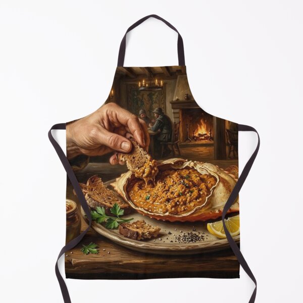 Item preview, Appetizing Crab Liver Meal with Sides and Rustic Setting designed and sold by Uniqueartai.