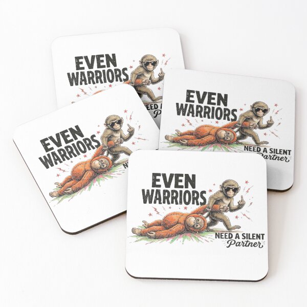 Item preview, You and Your Silent Partner - Funny Warrior Monkeys and Savage Attitude Art designed and sold by Joruproyect.