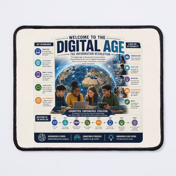Item preview, The Digital Age - Information Tech History Illustration designed and sold by Myra365Art.