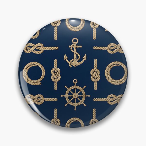 Item preview, Nautical Rope Knot Pattern Anchor Navy Coastal Design designed and sold by AnnSign.