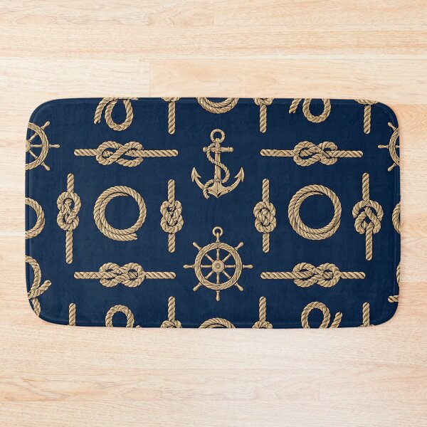 Item preview, Nautical Rope Knot Pattern Anchor Navy Coastal Design designed and sold by AnnSign.