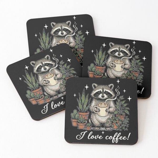 Item preview, Coffee First, Everything Else Later - Raccoon Needs Caffeine designed and sold by Joruproyect.