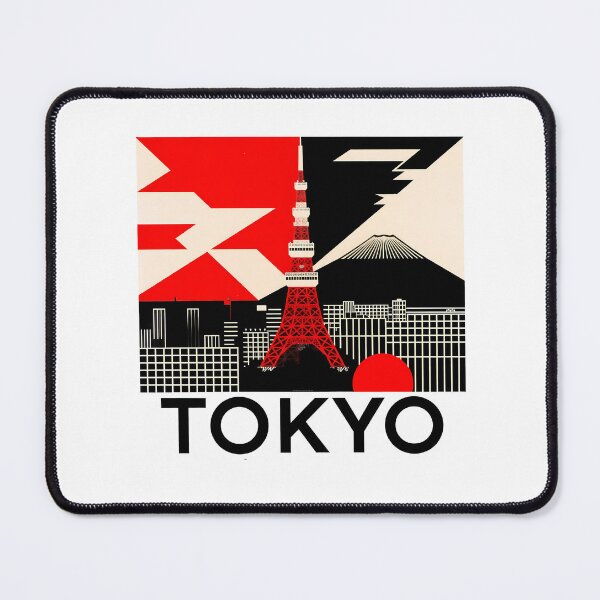 Item preview, Tokyo Neon Never Sleeps – Bauhaus City Art Print, Japan Travel Poster, Geometric Wall Art Gift designed and sold by OzzFrequency.
