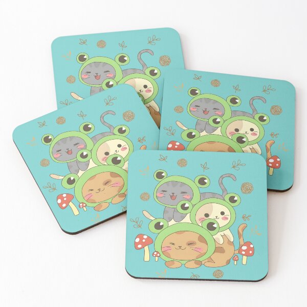 Item preview, Cottagecore Aesthetic Kawaii Cat Pile Kitty In Frog Hat designed and sold by Velustro Shop.