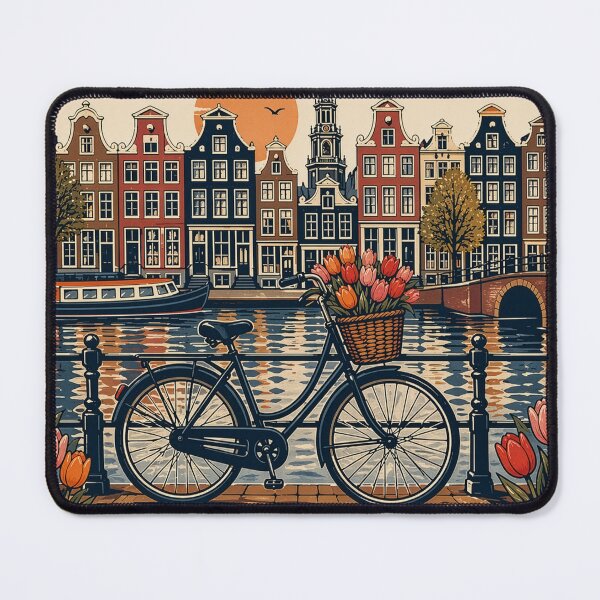Item preview, Amsterdam city canals tulips holland vibes bicycles  designed and sold by Kate1art.