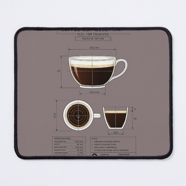 Item preview, Coffee Cup Blueprint Design, Fuel for Engineers, Engineer Coffee Graphic, Technical Drawing Coffee Cup, Printable Merch Design designed and sold by IrynaLineArt.