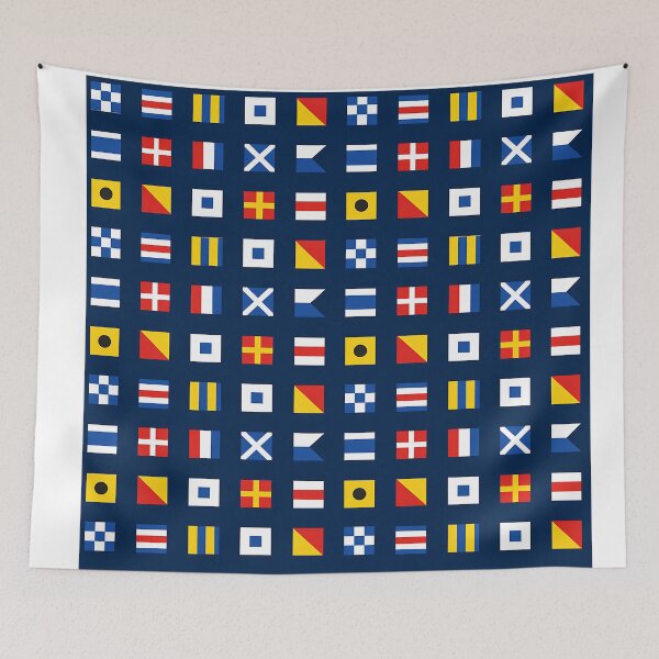 Item preview, Nautical Signal Flags Pattern Colorful Maritime Design designed and sold by AnnSign.