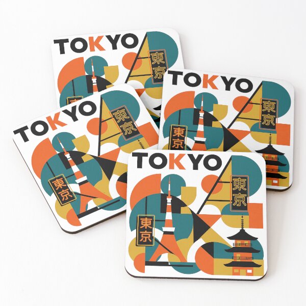 Item preview, Tokyo Neon Never Sleeps – Bauhaus City Art Print, Japan Travel Poster, Geometric Wall Art Gift designed and sold by OzzFrequency.