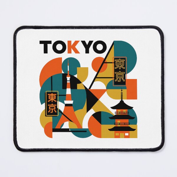 Item preview, Tokyo Neon Never Sleeps – Bauhaus City Art Print, Japan Travel Poster, Geometric Wall Art Gift designed and sold by OzzFrequency.