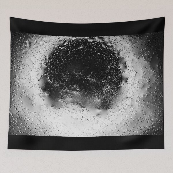 Item preview, Monochrome Cosmic Portal - Abstract Black & White Water Droplet Macro designed and sold by AbulailArt.