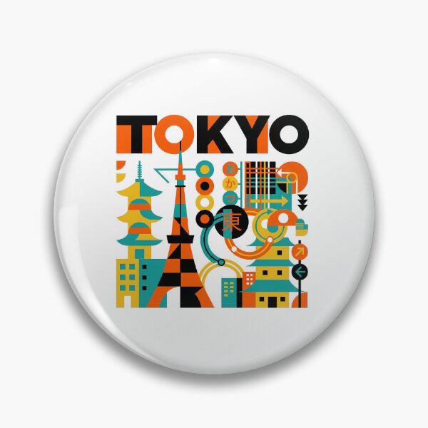 Item preview, Tokyo Neon Never Sleeps – Bauhaus City Art Print, Japan Travel Poster, Geometric Wall Art Gift designed and sold by OzzFrequency.