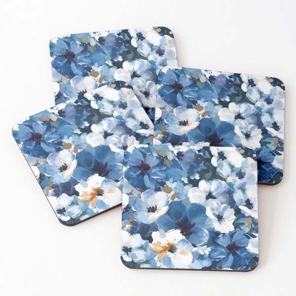 Item preview,   Blue And White Flowers Impressionism-Style Digital Art designed and sold by DEC02.
