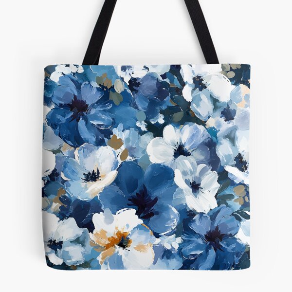 Item preview,   Blue And White Flowers Impressionism-Style Digital Art designed and sold by DEC02.