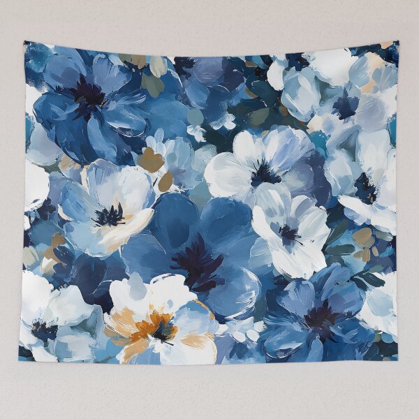 Item preview,   Blue And White Flowers Impressionism-Style Digital Art designed and sold by DEC02.