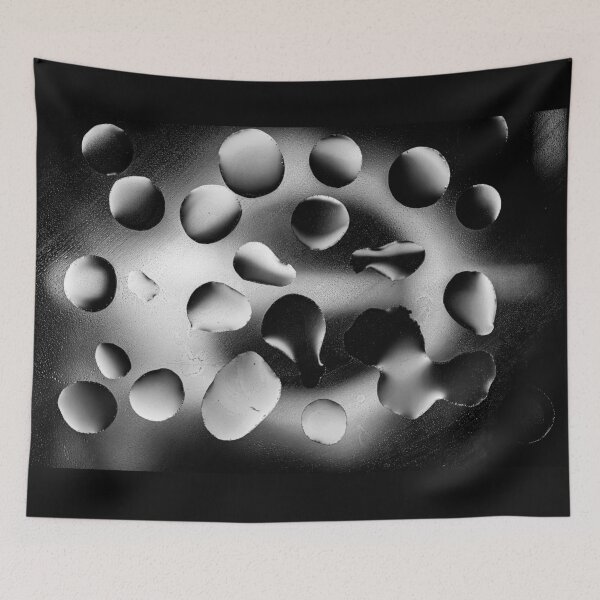 Item preview, Monochrome Liquid Diamonds - Abstract Black and White Water Droplets Macro designed and sold by AbulailArt.