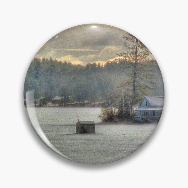 Item preview, Warm Glow on a Cool Scene - Ice Fishing on Newfound Lake designed and sold by Wayne King.