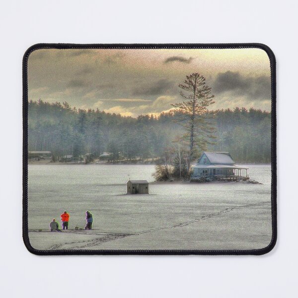 Item preview, Warm Glow on a Cool Scene - Ice Fishing on Newfound Lake designed and sold by Wayne King.