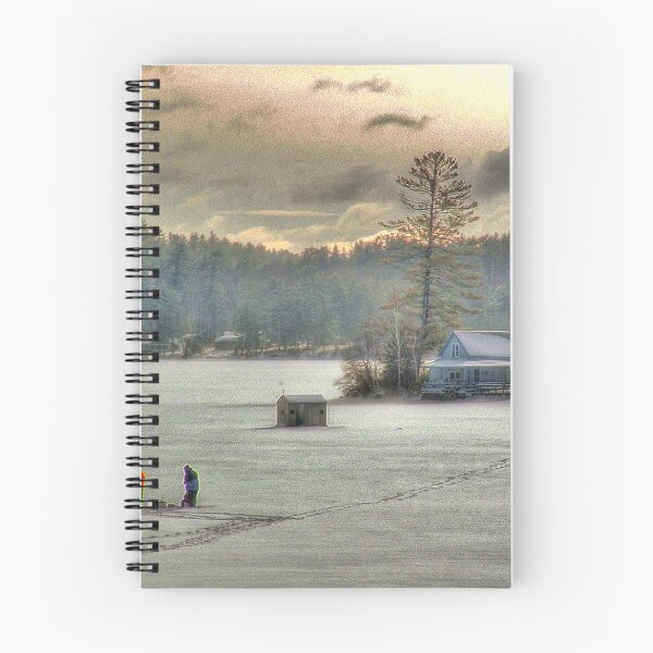 Item preview, Warm Glow on a Cool Scene - Ice Fishing on Newfound Lake designed and sold by Wayne King.