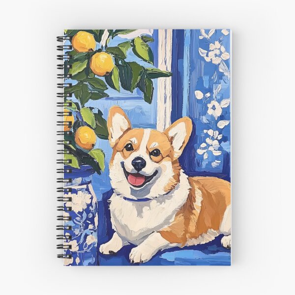 Item preview, Corgi elegante y limonero en un jarrón de jengibre. designed and sold by SophieClimaArt.