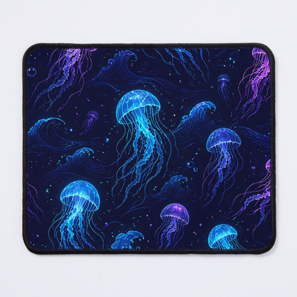Item preview, Neon Jellyfish Ocean Pattern Dark Aesthetic Design designed and sold by AnnSign.