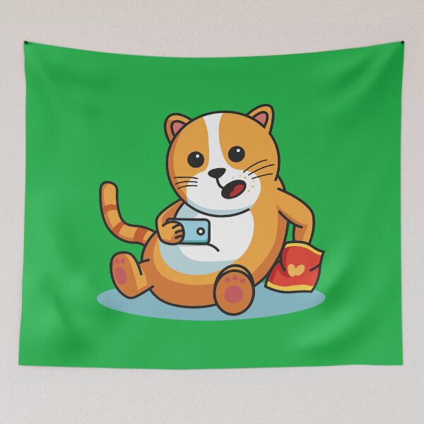 Item preview, Cute Kitten Eating Fries – Adorable Snack Lover Cat Design designed and sold by MerlinWear.