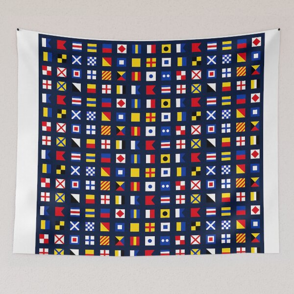 Item preview, Nautical Signal Flags Grid Pattern Maritime Design designed and sold by AnnSign.