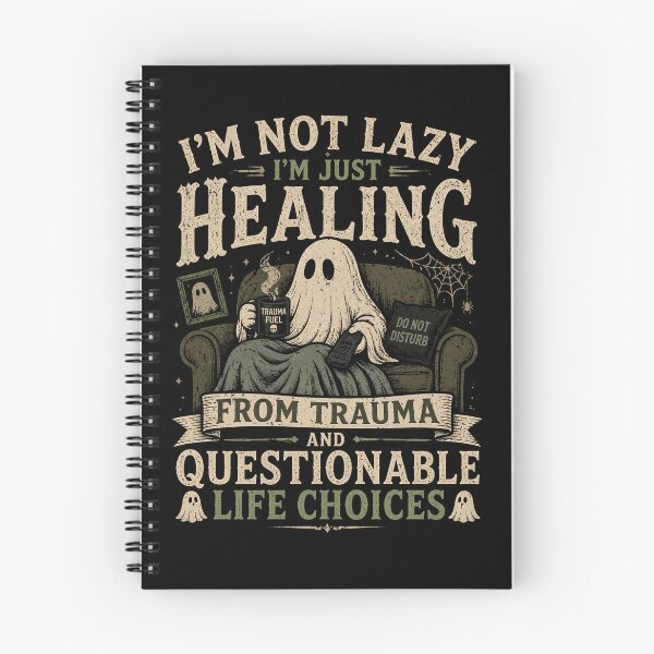 Item preview, I'm Not Lazy I'm Healing Funny Dark Humor Ghost Design designed and sold by Horror Camp.