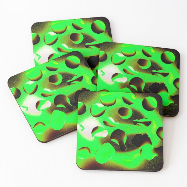 Item preview, Neon Emerald Liquid Jewels - Abstract Green Water Droplets Macro designed and sold by AbulailArt.
