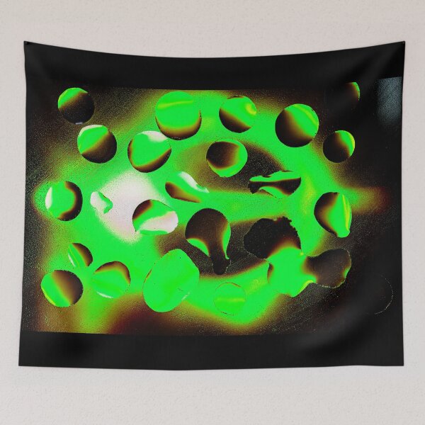 Item preview, Neon Emerald Liquid Jewels - Abstract Green Water Droplets Macro designed and sold by AbulailArt.