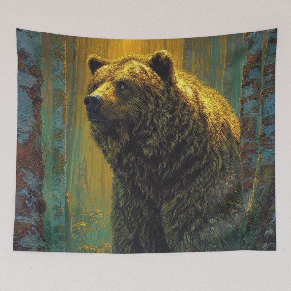 Artikelvorschau, Bär in der goldenen Luft entworfen und verkauft von SabaMirzique.