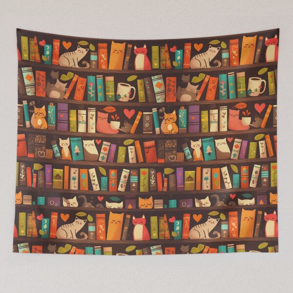 Item preview, Library Cats, Cats On the Book Shelf designed and sold by xiao xuans.