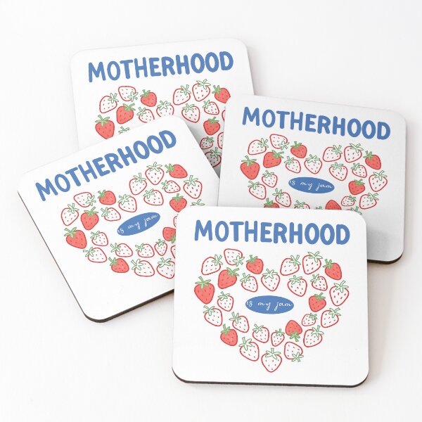 Item preview, Motherhood Is My Jam Strawberry Heart Mama designed and sold by FreshVibe Prints.