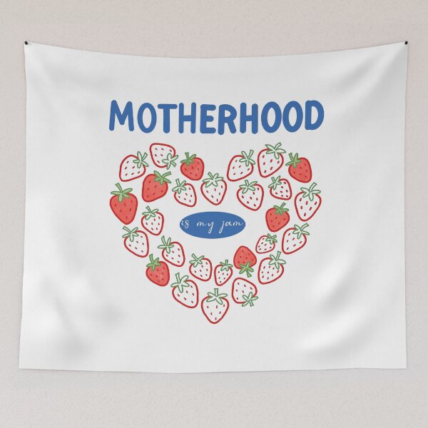 Item preview, Motherhood Is My Jam Strawberry Heart Mama designed and sold by FreshVibe Prints.