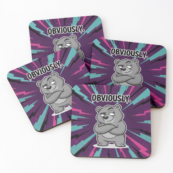 Item preview, Obviously Sarcastic Bear Smug Cartoon designed and sold by Taridesign.