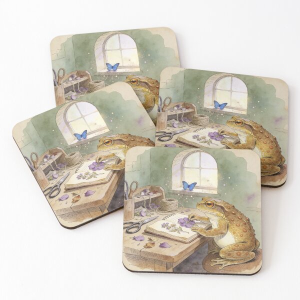 Item preview, Frog Pressing Flowers Journal - Cottagecore Art designed and sold by PictorialWhimsy.