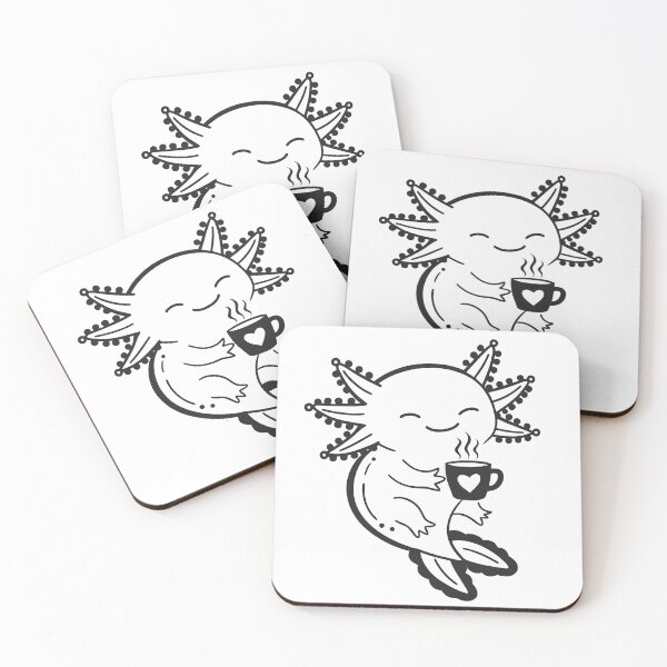 Item preview, Cute Kawaii Axolotl Coffee Lover Sticker designed and sold by CutRootCo.