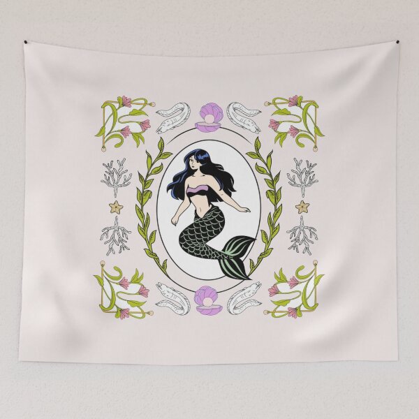 Item preview, Vintage Mermaid Core — Nautical Floral Illustration designed and sold by TZAR WORKS.