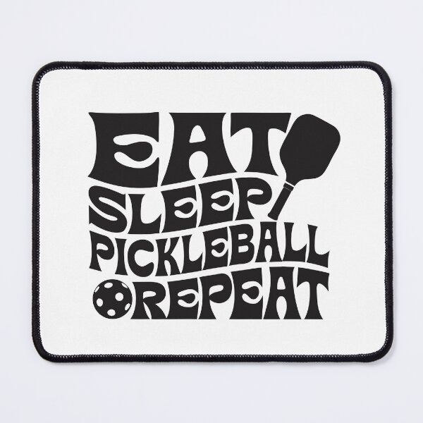 Item preview, Eat Sleep Pickleball Repeat Retro Wavy Typography Sticker designed and sold by CutRootCo.