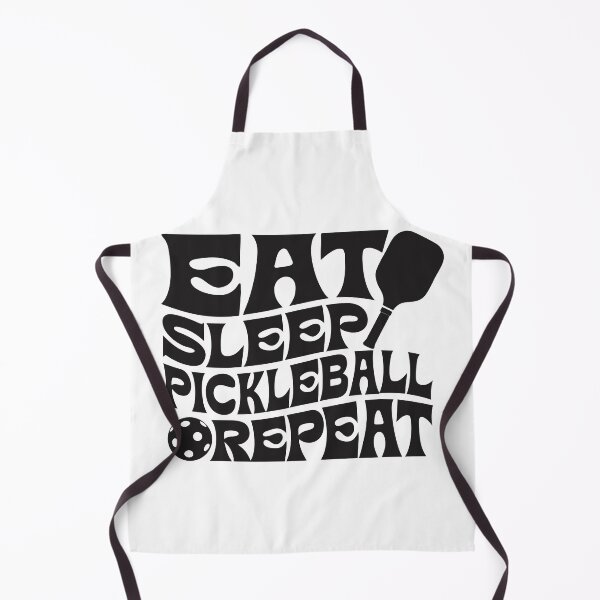 Item preview, Eat Sleep Pickleball Repeat Retro Wavy Typography Sticker designed and sold by CutRootCo.