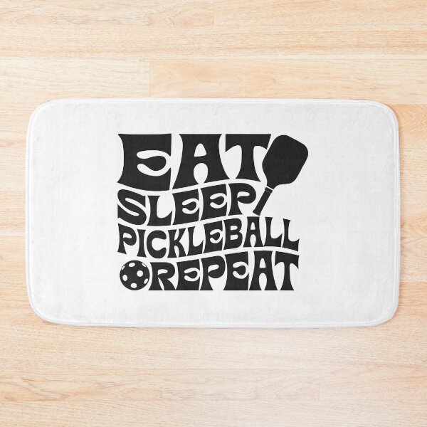 Item preview, Eat Sleep Pickleball Repeat Retro Wavy Typography Sticker designed and sold by CutRootCo.