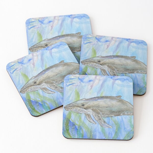 Item preview, Ancient Whale Swimming Ocean Watercolor Art designed and sold by Violettt.