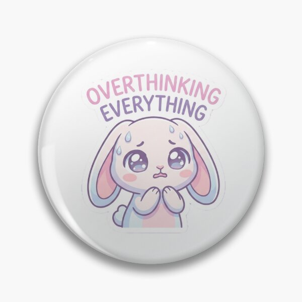 Item preview, Anxious Kawaii Bunny: "Overthinking Everything" - Sticker and More designed and sold by AidaAviles.
