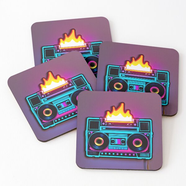 Item preview,  Burning Beats Neon Boombox designed and sold by Prism Palette Studio.