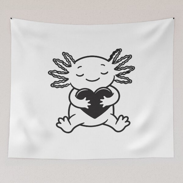 Item preview, Cute Kawaii Axolotl Hugging Heart Sticker designed and sold by CutRootCo.
