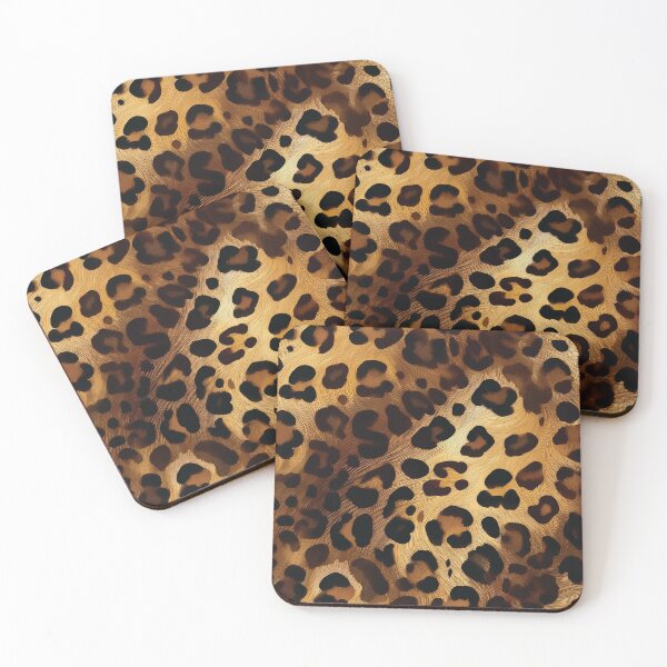 Item preview, LEOPARD animal print pattern, realistic animal fur Jaguar spots golden textured effect,  brown and black spotted animal skin texture  designed and sold by navitalidesign.
