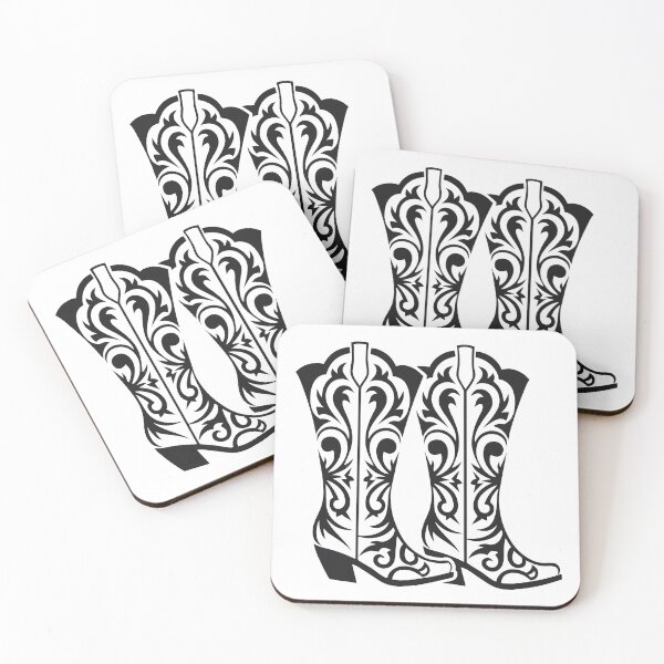 Item preview, Ornate Western Cowboy Boots Silhouette Country Sticker designed and sold by CutRootCo.
