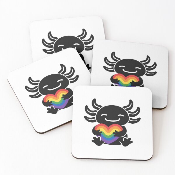 Item preview, Cute Kawaii Axolotl Holding Rainbow Heart Sticker designed and sold by CutRootCo.