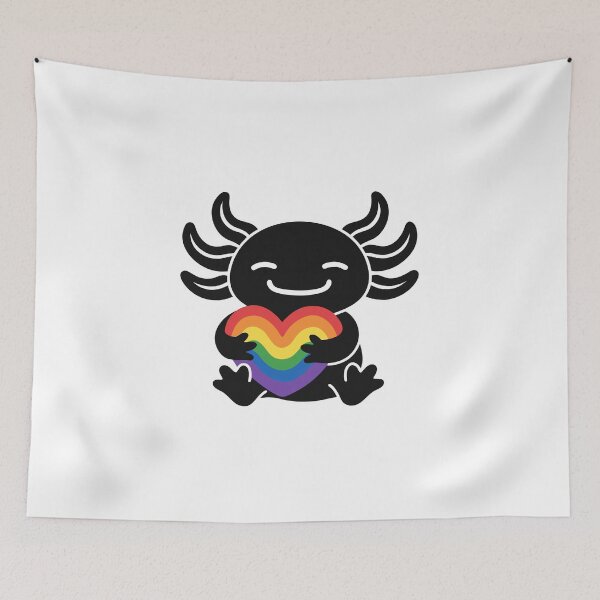 Item preview, Cute Kawaii Axolotl Holding Rainbow Heart Sticker designed and sold by CutRootCo.